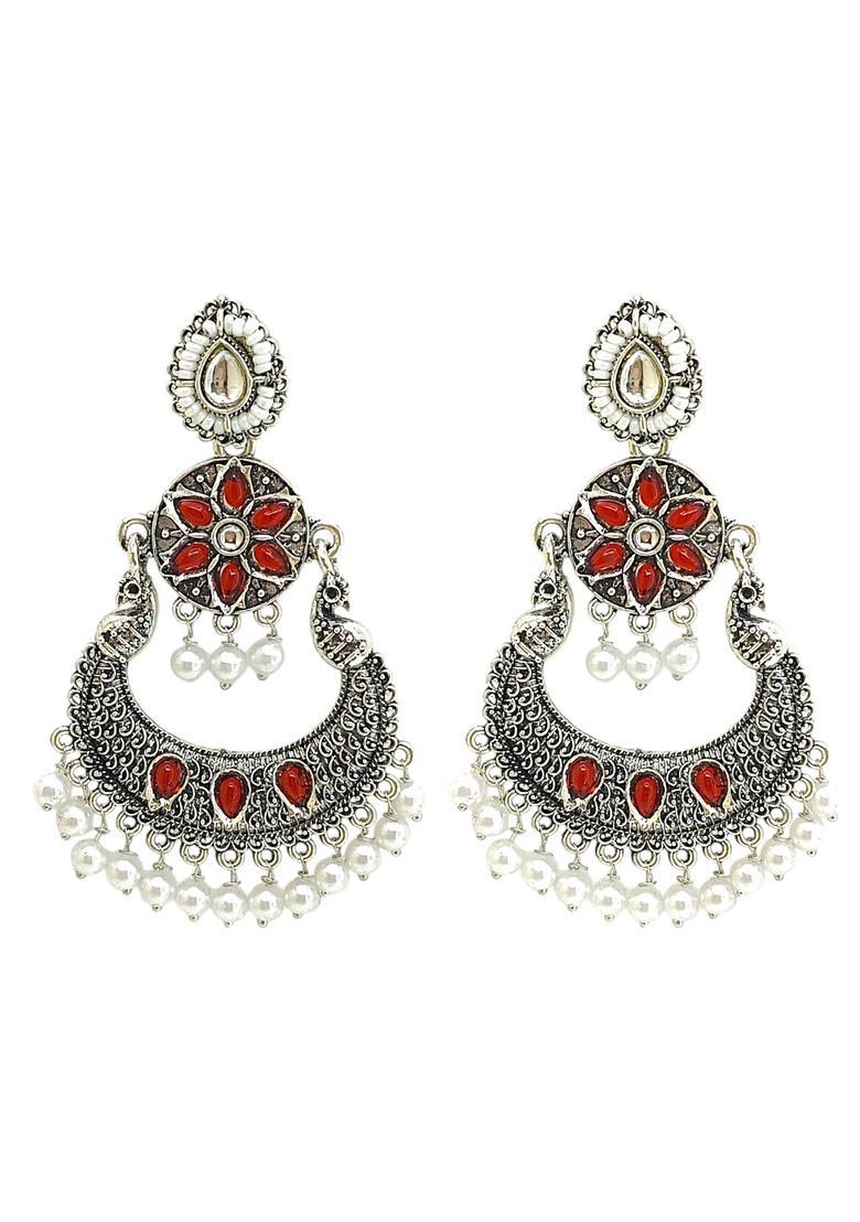 Silver Alloy Chandbalis - Indya