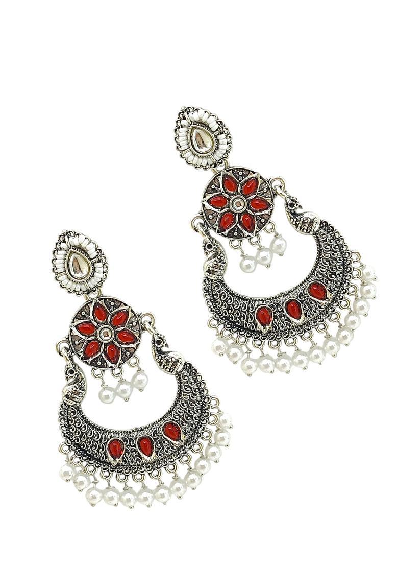 Silver Alloy Chandbalis - Indya
