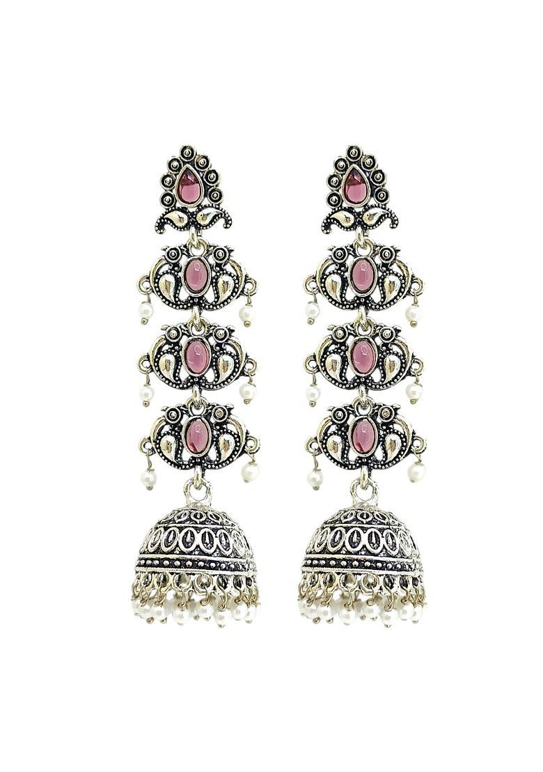 Silver Alloy Jhumkas - Indya