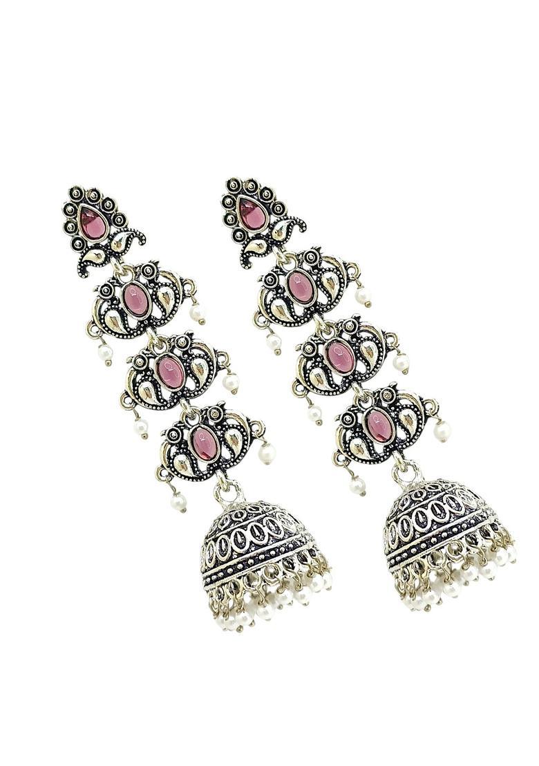 Silver Alloy Jhumkas - Indya