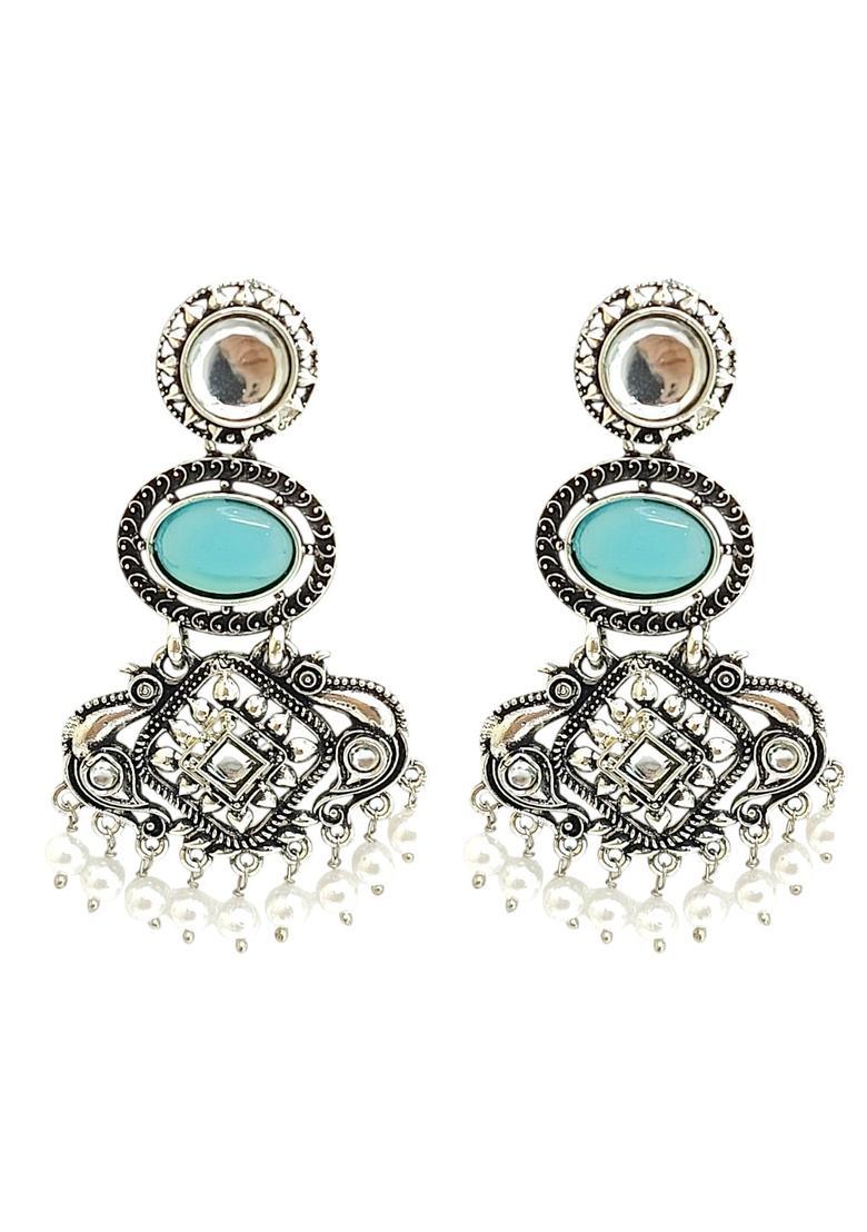 Silver Alloy Chandbalis - Indya