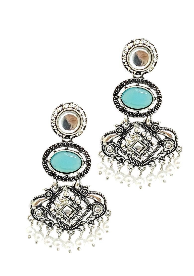 Silver Alloy Chandbalis - Indya