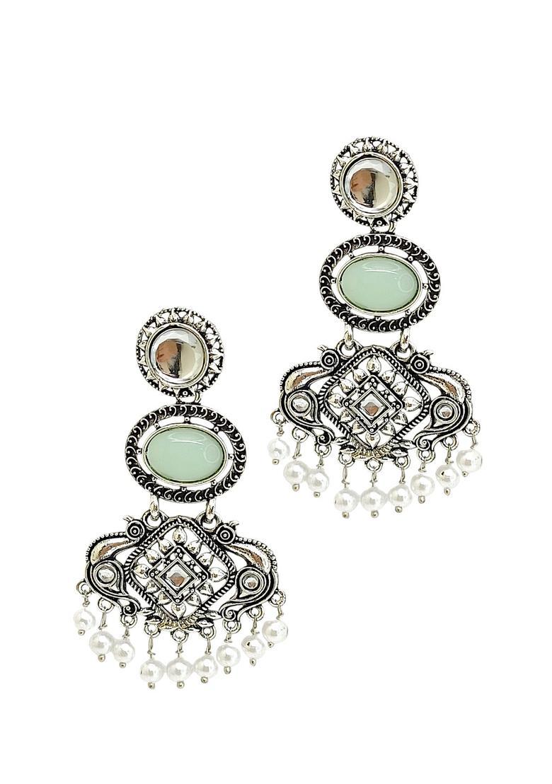 Silver Alloy Chandbalis - Indya