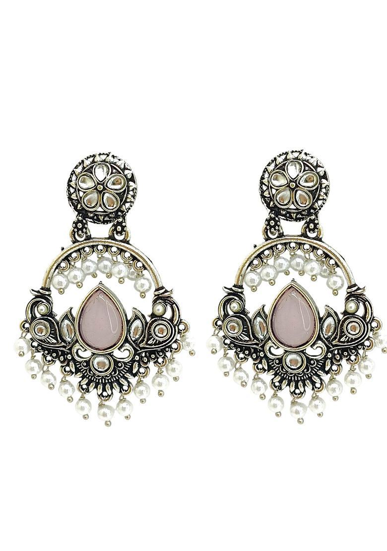 Silver Alloy Chandbalis - Indya