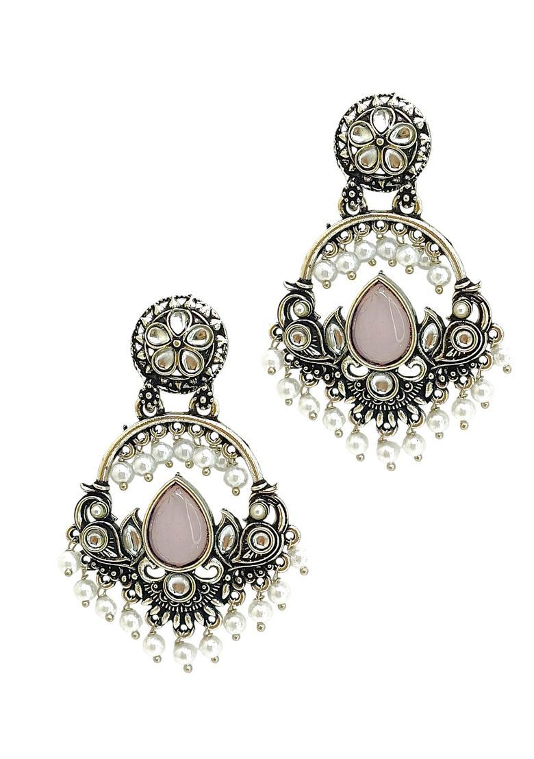 Silver Alloy Chandbalis - Indya
