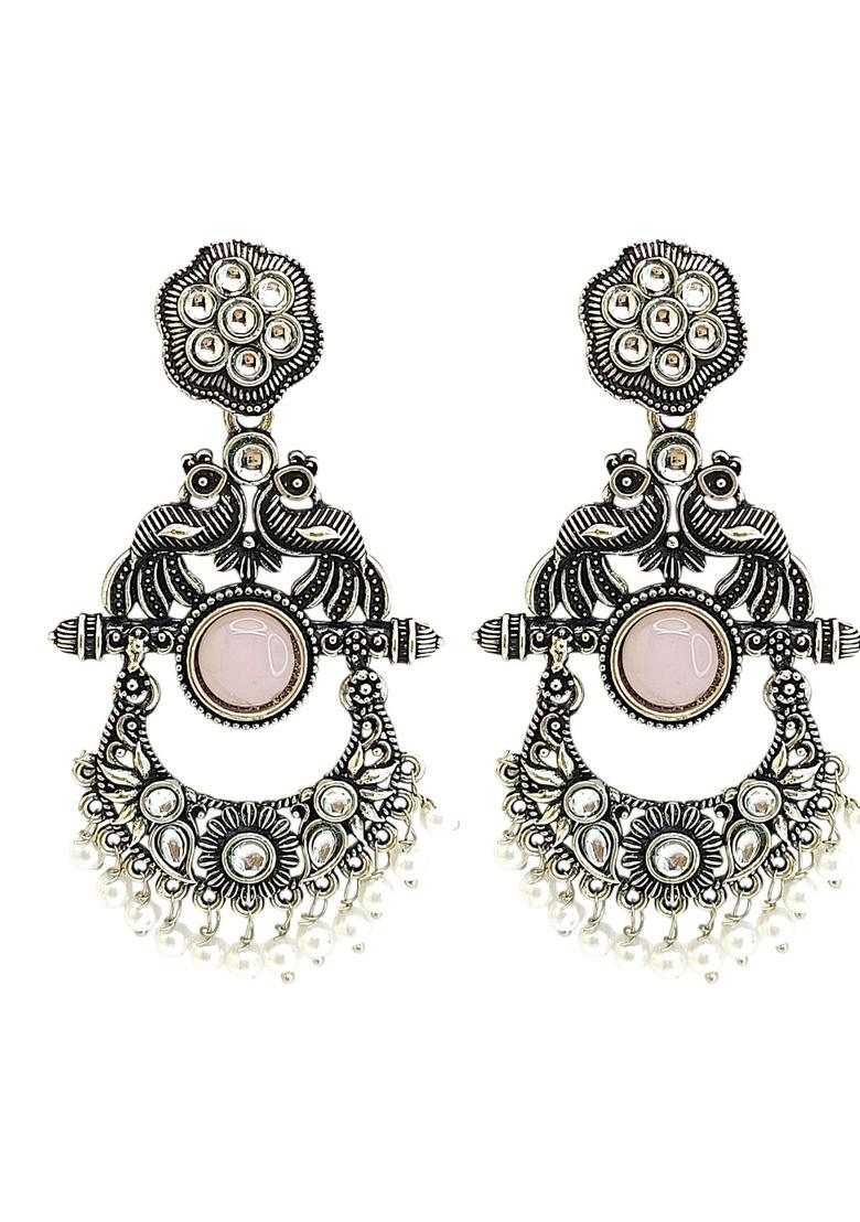 Silver Alloy Chandbalis - Indya