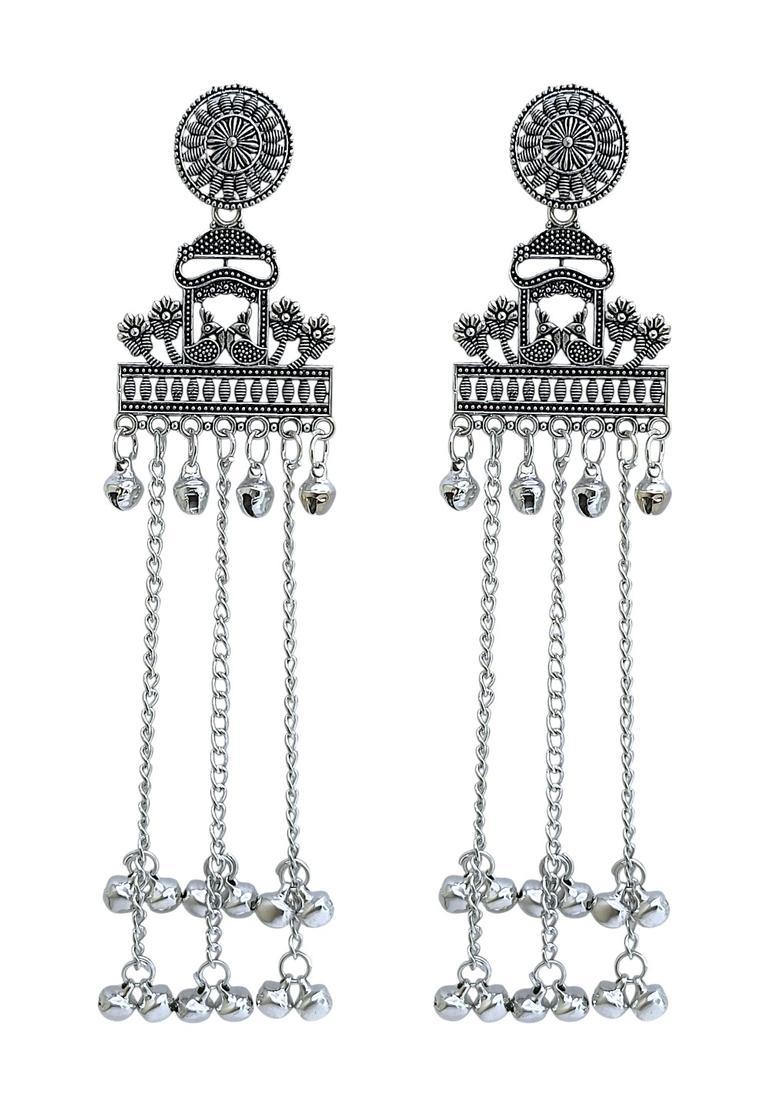 Silver Alloy Jhumkas - Indya