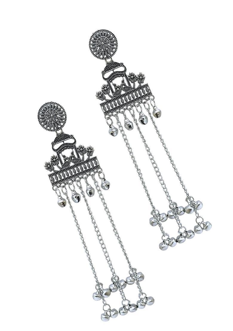 Silver Alloy Jhumkas - Indya