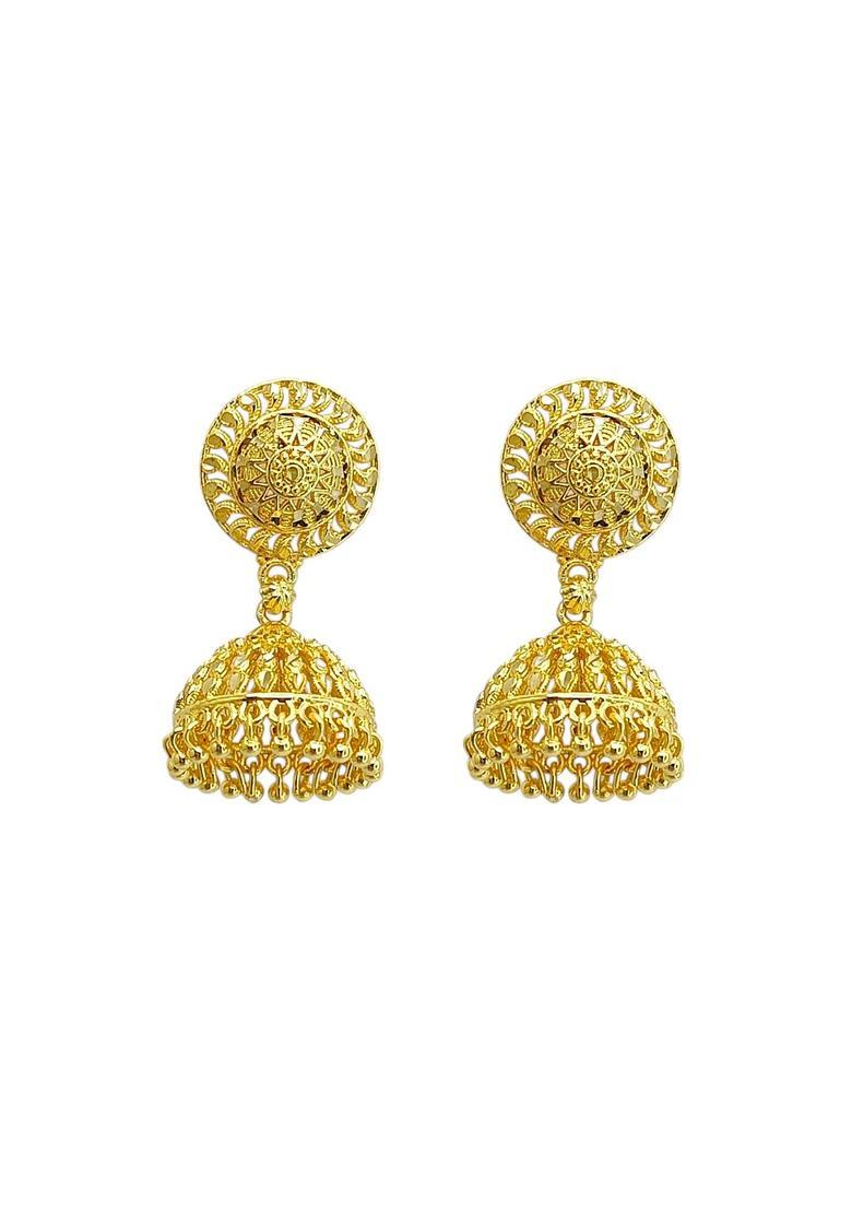 Golden Alloy Jhumkas - Indya