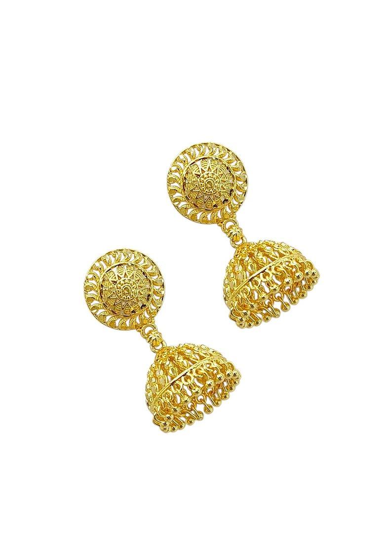 Golden Alloy Jhumkas - Indya