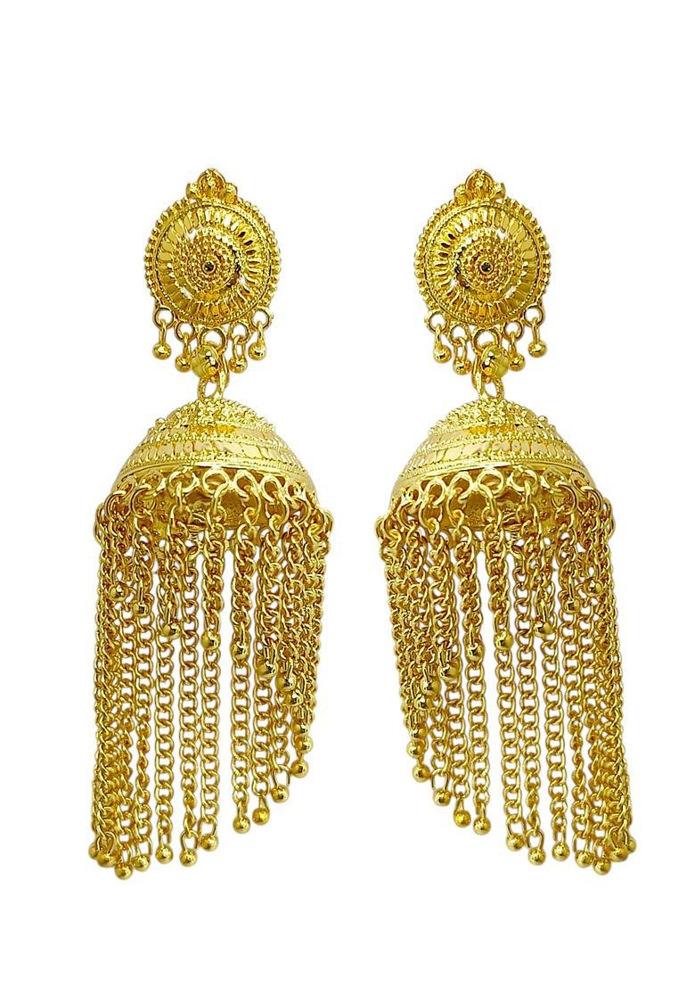 Golden Alloy Jhumkas - Indya