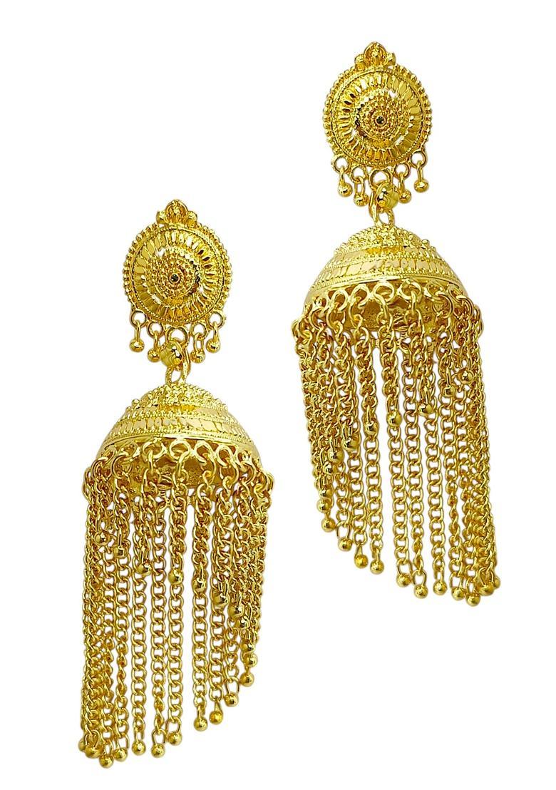 Golden Alloy Jhumkas - Indya