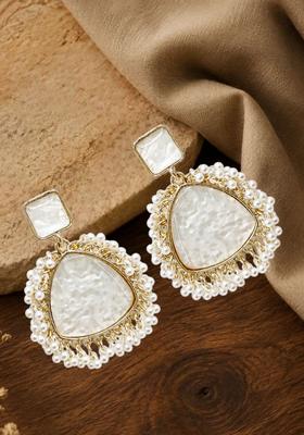 Golden Alloy Drop Earrings
