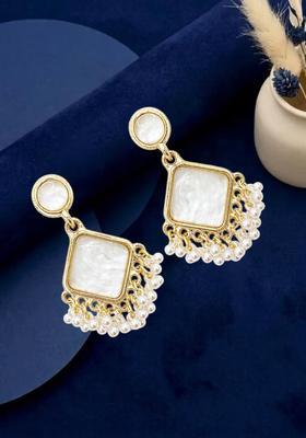 Golden Alloy Drop Earrings