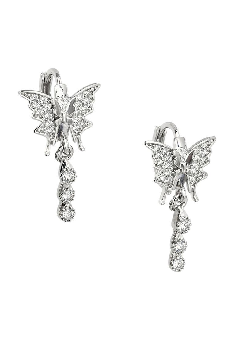 Silver Alloy Hoop Earrings - Indya