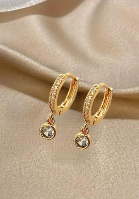 Golden Alloy Hoop Earrings