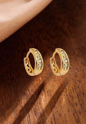 Golden Alloy Hoop Earrings