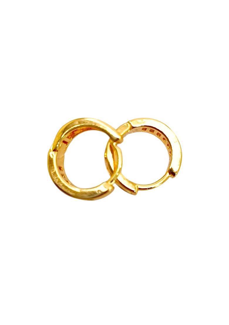 Golden Alloy Hoop Earrings - Indya