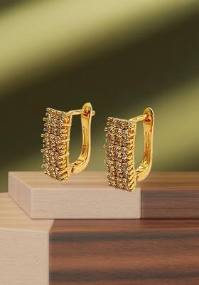 Golden Alloy Hoop Earrings