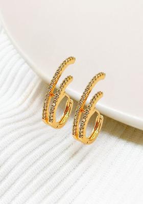 Golden Alloy Hoop Earrings