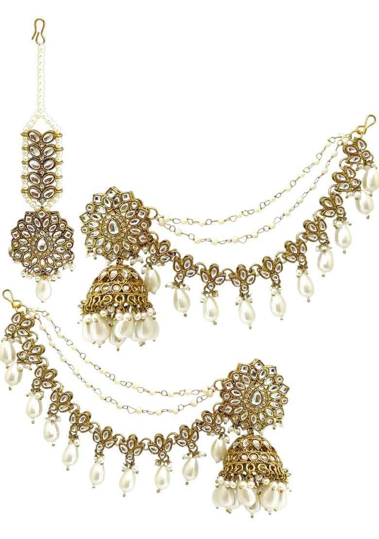 Golden Alloy Jhumkas - Indya