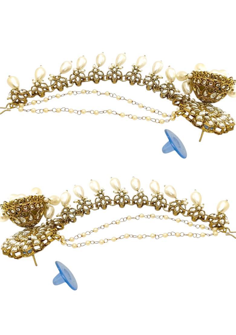 Golden Alloy Jhumkas - Indya