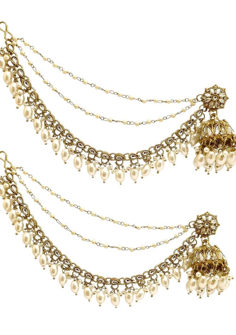 Golden Alloy Jhumkas - Indya