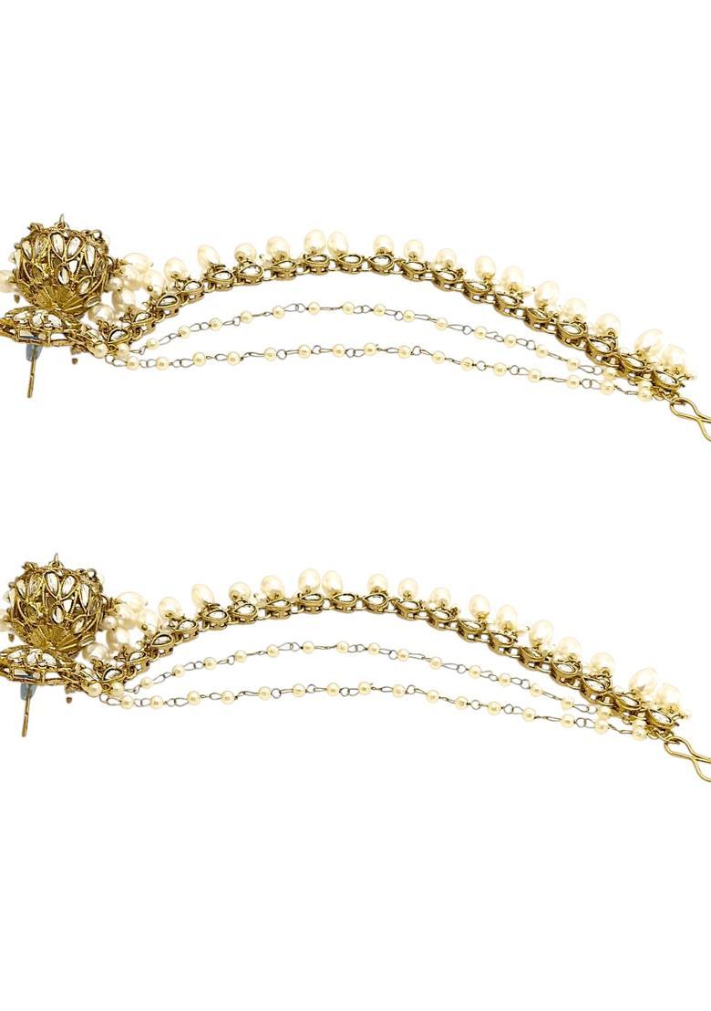 Golden Alloy Jhumkas - Indya