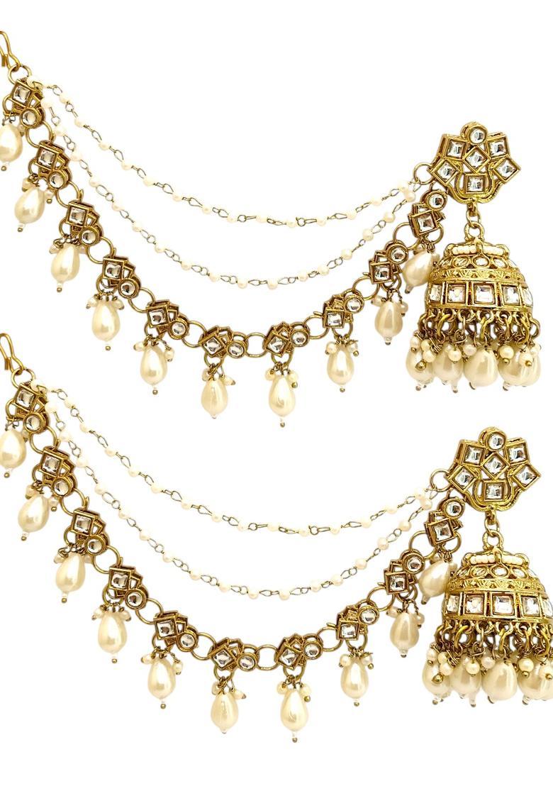 Golden Alloy Jhumkas - Indya