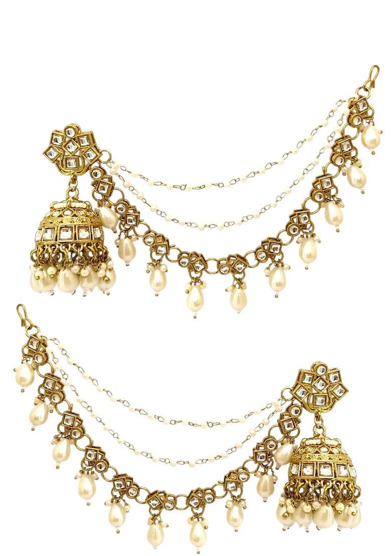 Golden Alloy Jhumkas - Indya