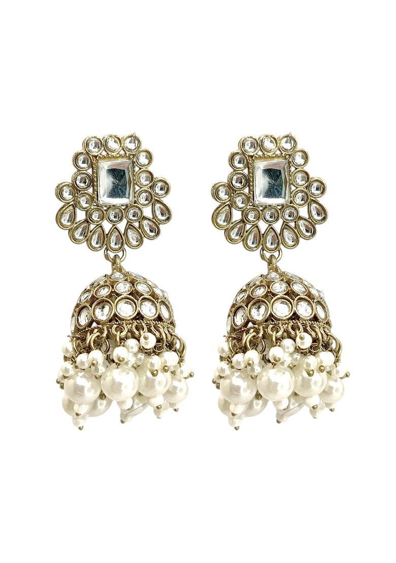 Golden Alloy Jhumkas - Indya
