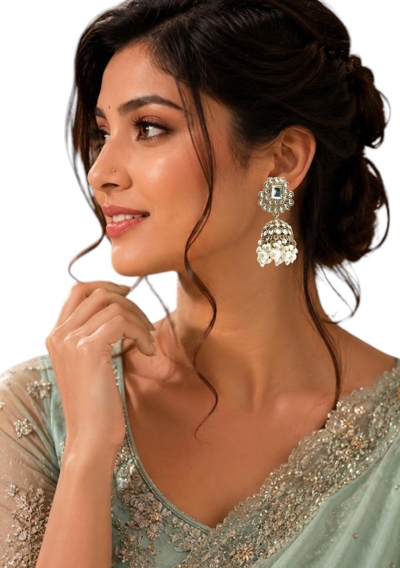 Golden Alloy Jhumkas - Indya