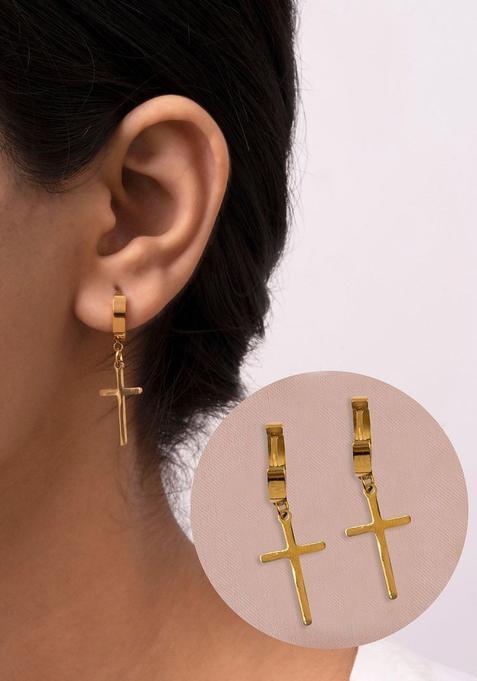 Golden Alloy Earrings