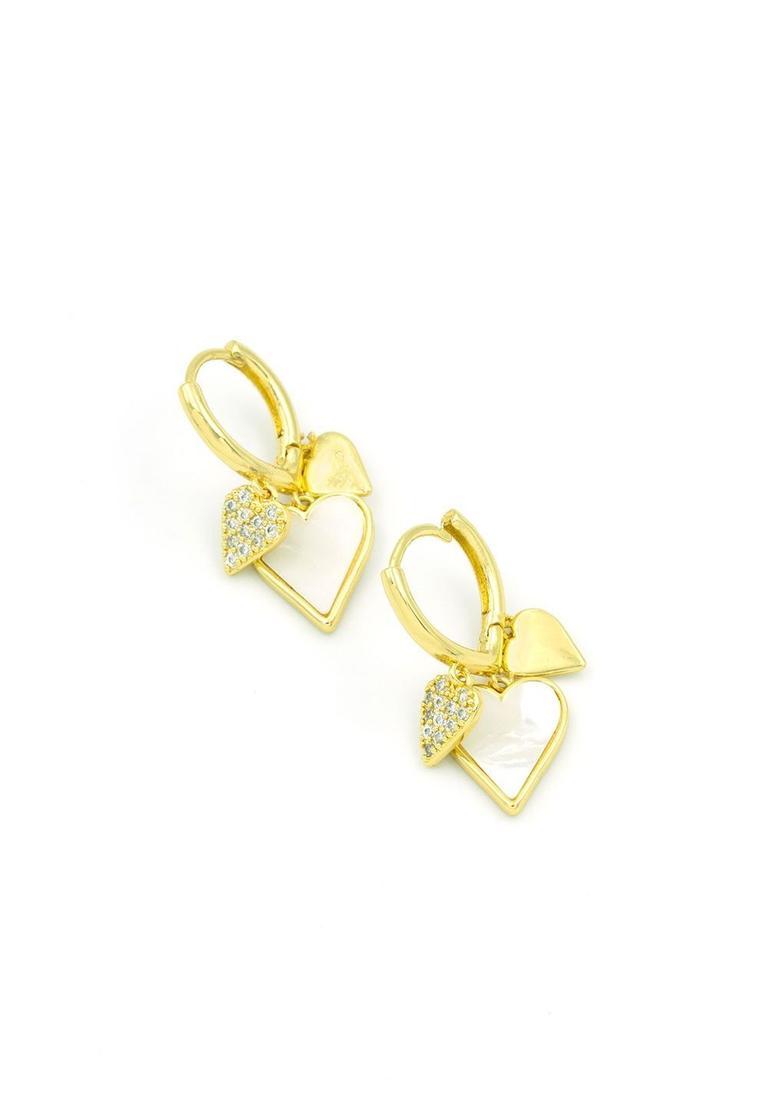 Golden Alloy Earrings - Indya