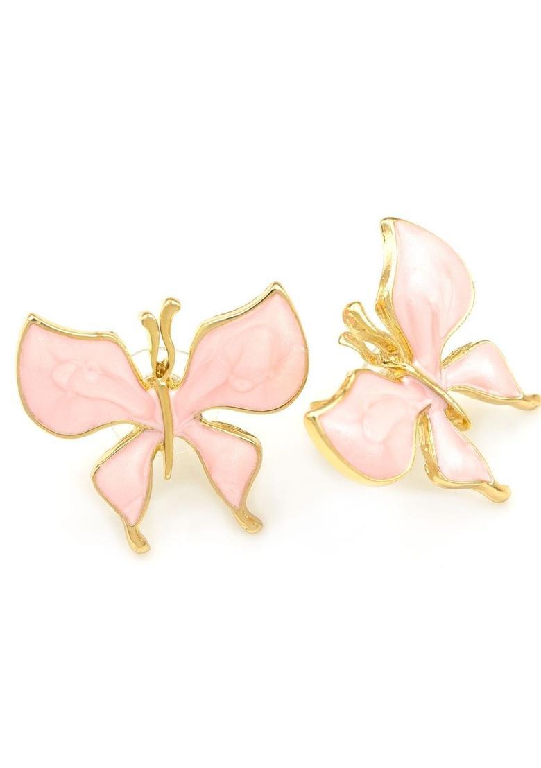 Golden Alloy Earrings - Indya