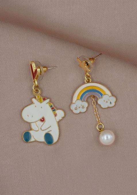 Golden Alloy Earrings