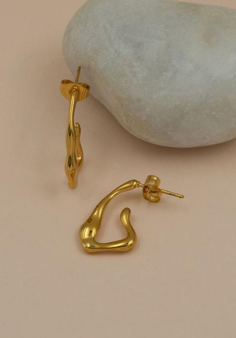 Golden Alloy Earrings