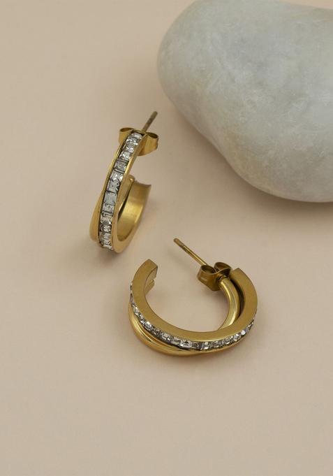 Golden Alloy Earrings