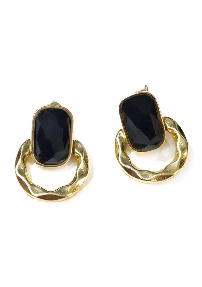 Golden Alloy Earrings - Indya