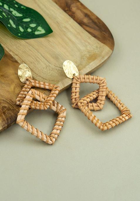 Golden Alloy Earrings