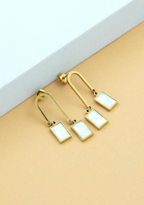 Golden Alloy Earrings