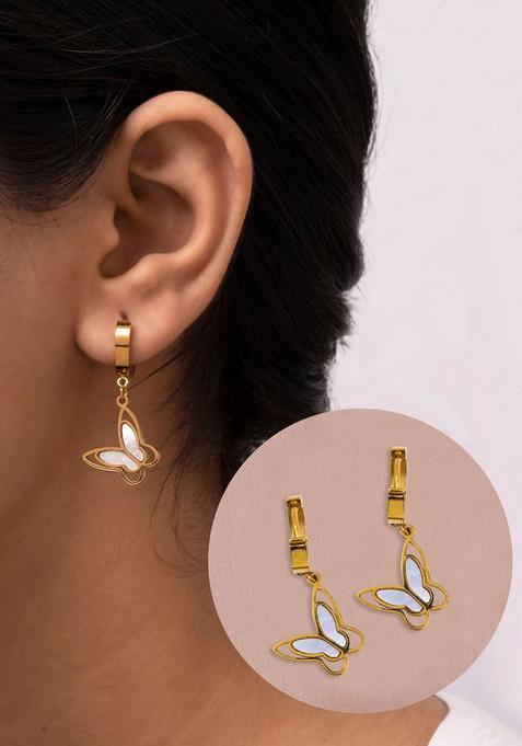 Golden Alloy Earrings