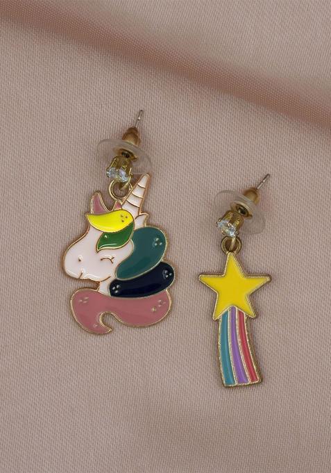 Golden Alloy Earrings