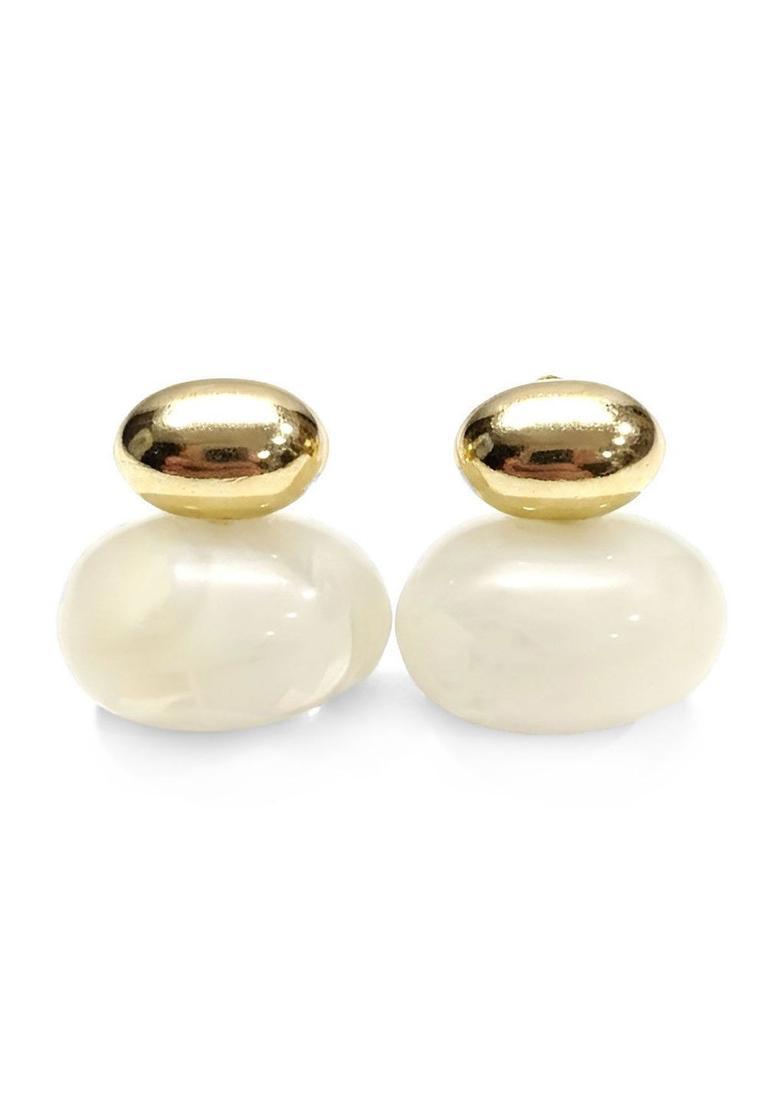 Golden Alloy Earrings - Indya