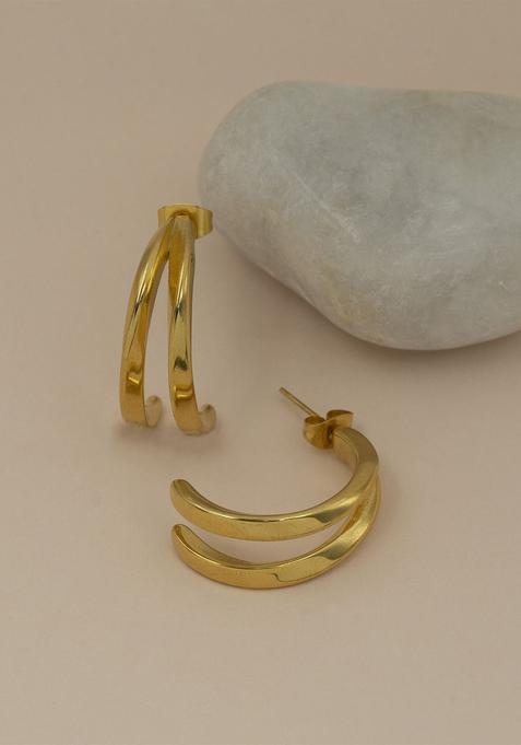 Golden Alloy Earrings