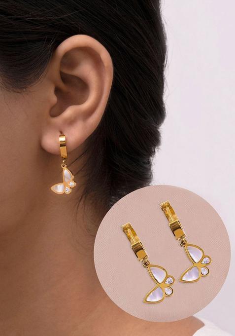 Golden Alloy Earrings