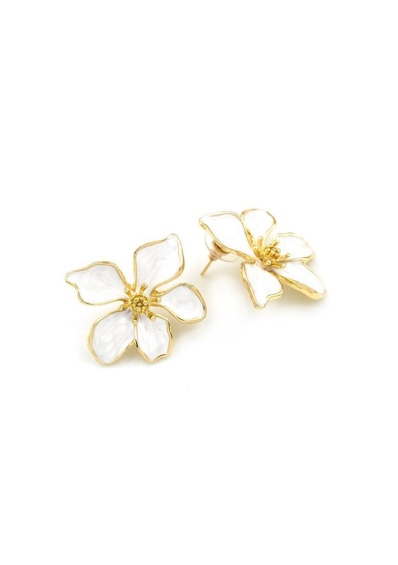Golden Alloy Earrings - Indya