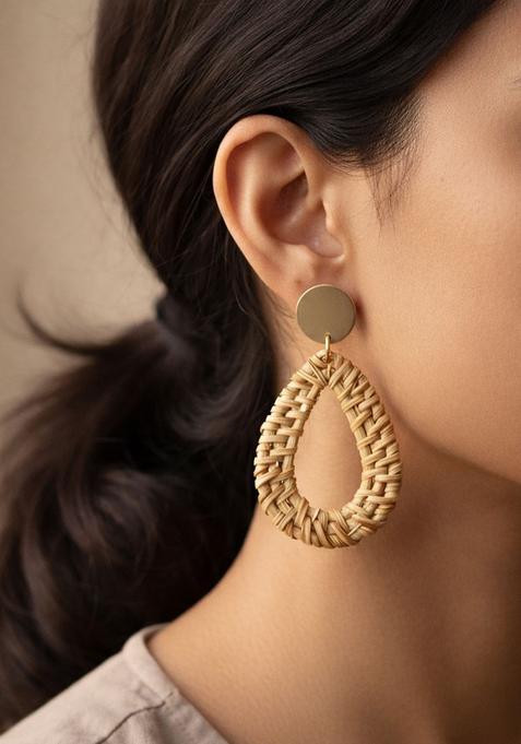 Golden Alloy Earrings