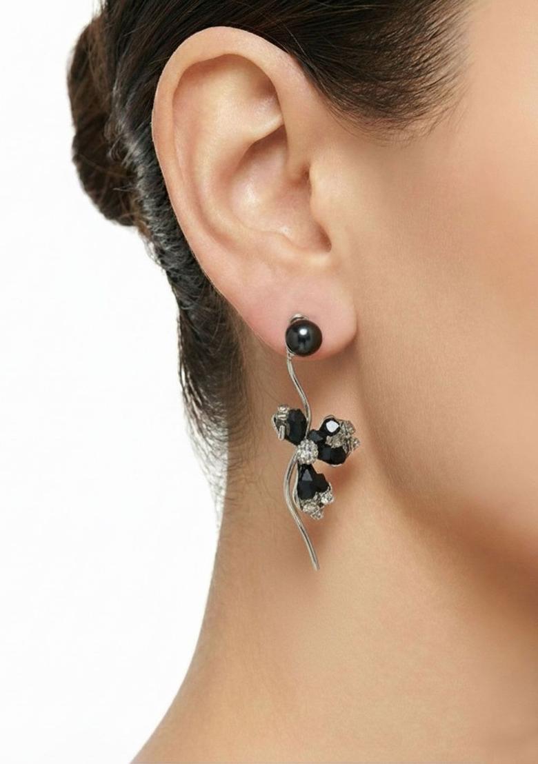 Golden Alloy Earrings - Indya
