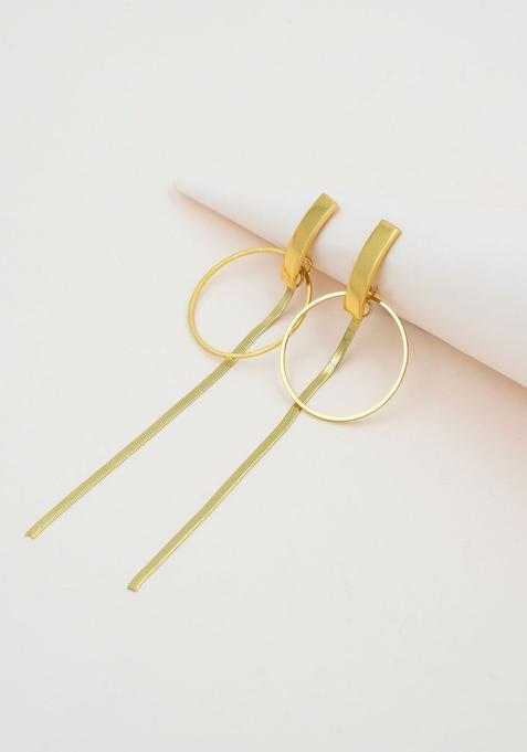 Golden Alloy Earrings